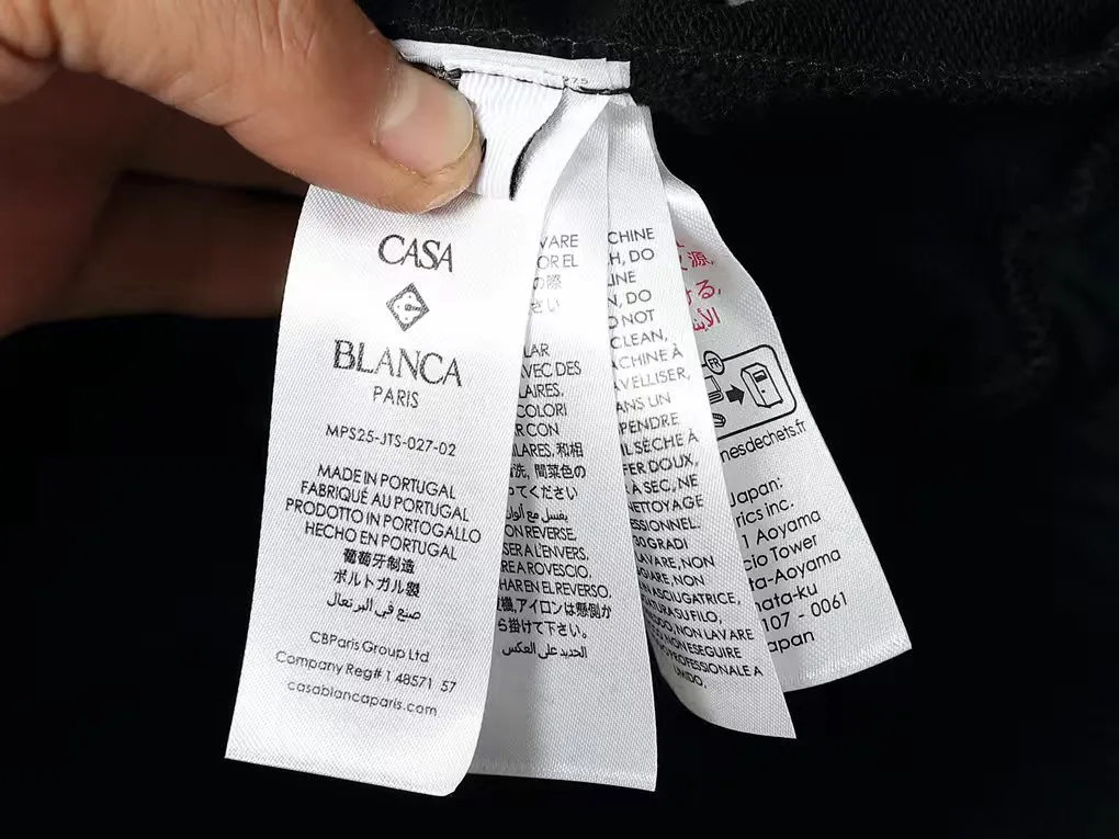CASABLANCA Casa shorts Printing technology Original development Using gram custom terry fabric Upper body is comfortable Back pocket design Original turning details Made by domestic first-line brands Factory OEM Workmanship is impeccable Wash mark Main wheat Hang tag Complete packaging Sizes S.M.L.XL